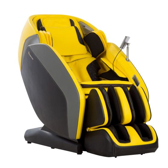 Certus Massage Chair by Human Touch in vibrant yellow and black, luxurious zero gravity recliner design view - Back Massage Chair
