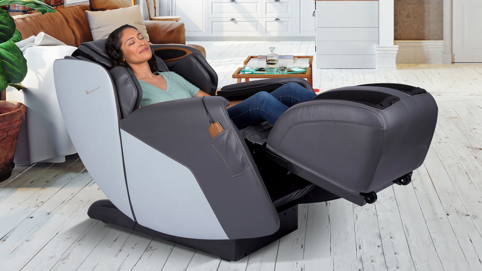 Woman reclined in Quies Massage Chair