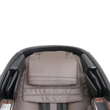 Super Novo 2.0 massage chair shown in brown leather with black accents, featuring a sleek modern design and plush cushioning
