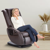 WholeBody 7.1 massage chair in brown leather providing relaxation and comfort in modern living room setting